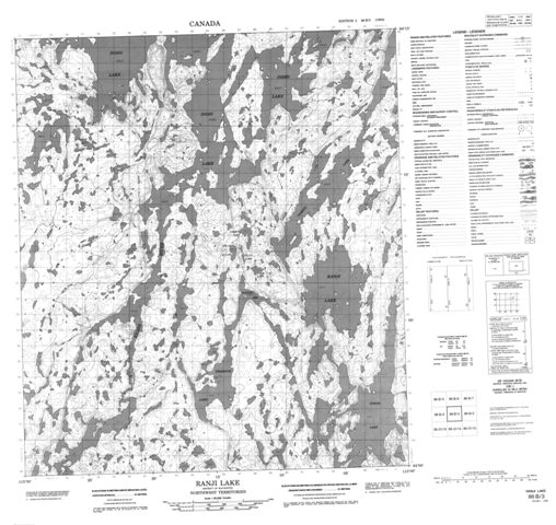 Ranji Lake Topographic Paper Map 086B03 at 1:50,000 scale