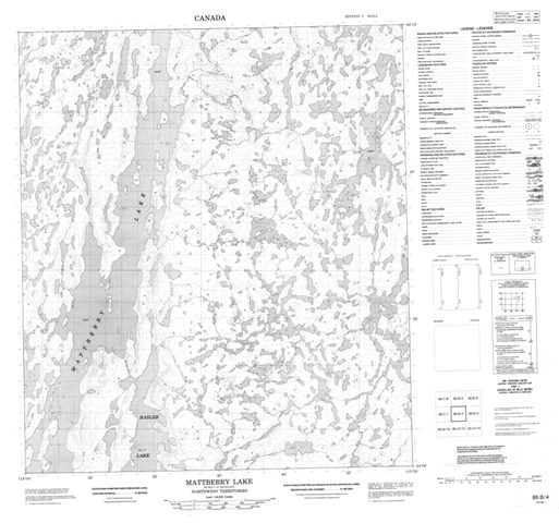 Mattberry Lake Topographic Paper Map 086B04 at 1:50,000 scale