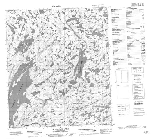 Strachan Lake Topographic Paper Map 086B07 at 1:50,000 scale