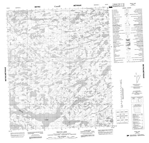 Truce Lake Topographic Paper Map 086B10 at 1:50,000 scale