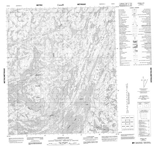 Arseno Lake Topographic Paper Map 086B12 at 1:50,000 scale