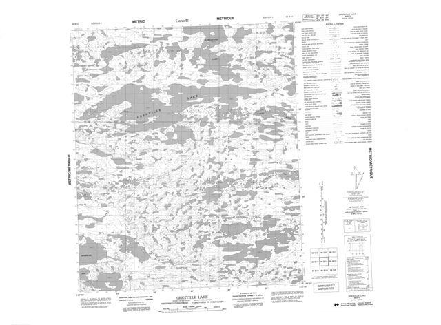 Grenville Lake Topographic Paper Map 086B15 at 1:50,000 scale