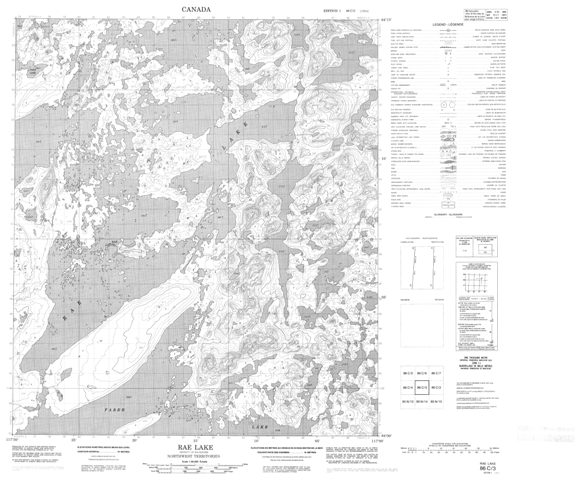 Rae Lake Topographic Paper Map 086C03 at 1:50,000 scale