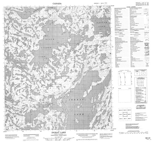 Ingray Lake Topographic Paper Map 086C08 at 1:50,000 scale