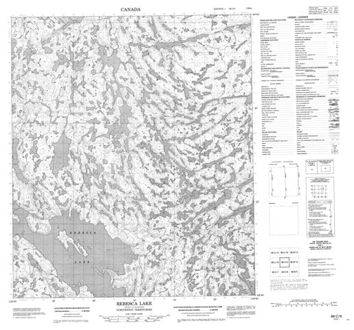 Rebesca Lake Topographic Paper Map 086C09 at 1:50,000 scale