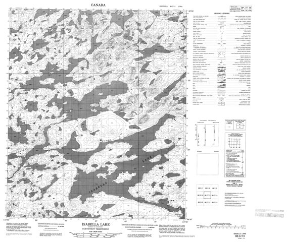 Isabella Lake Topographic Paper Map 086C13 at 1:50,000 scale