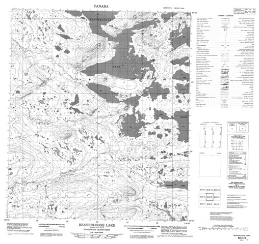 Beaverlodge Lake Topographic Paper Map 086D09 at 1:50,000 scale