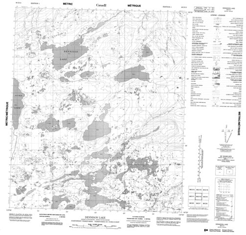 Dennison Lake Topographic Paper Map 086D10 at 1:50,000 scale