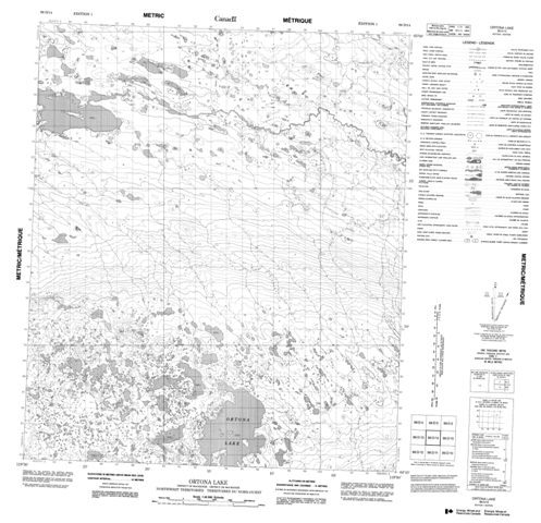 Ortona Lake Topographic Paper Map 086D14 at 1:50,000 scale