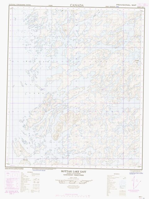 Hottah Lake East Topographic Paper Map 086E01 at 1:50,000 scale
