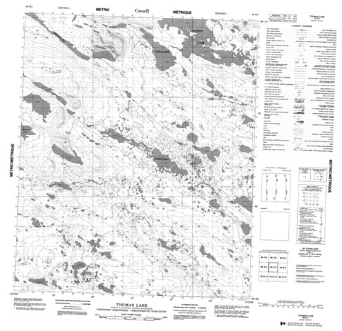 Thomas Lake Topographic Paper Map 086E03 at 1:50,000 scale