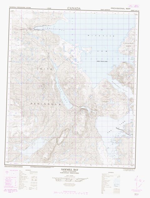 Sawmill Bay Topographic Paper Map 086E10 at 1:50,000 scale