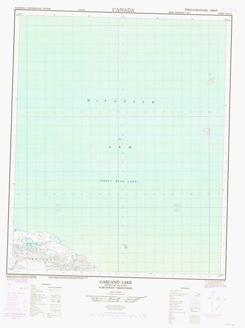 Garland Lake Topographic Paper Map 086E15 at 1:50,000 scale