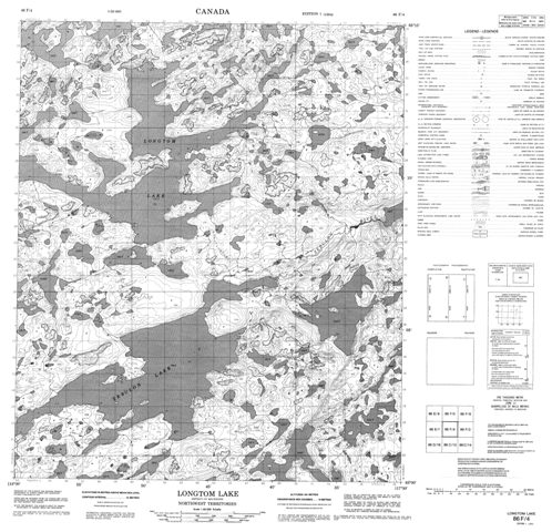 Longtom Lake Topographic Paper Map 086F04 at 1:50,000 scale