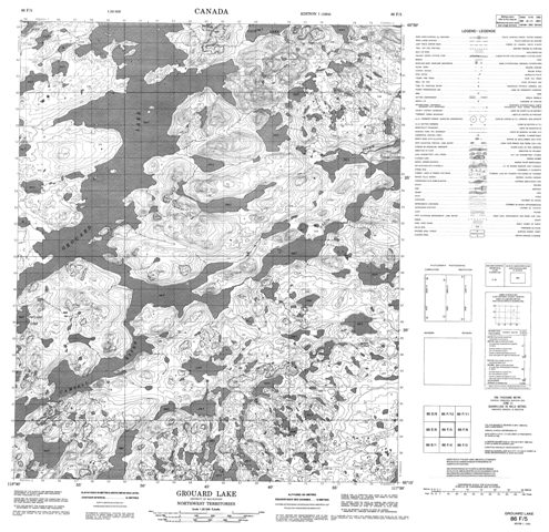 Grouard Lake Topographic Paper Map 086F05 at 1:50,000 scale