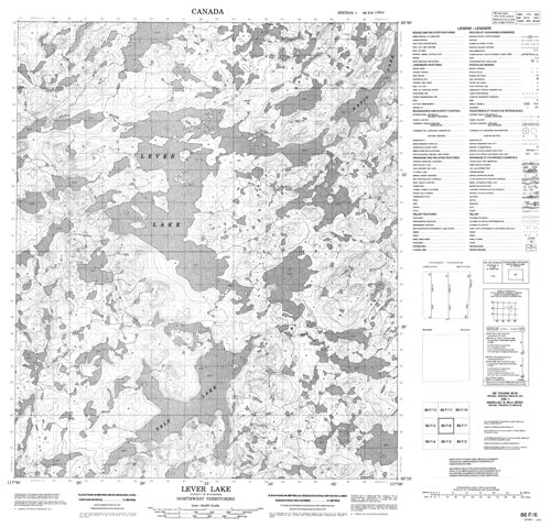 Lever Lake Topographic Paper Map 086F06 at 1:50,000 scale