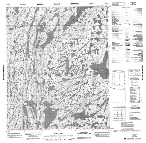 Robb Lake Topographic Paper Map 086F08 at 1:50,000 scale