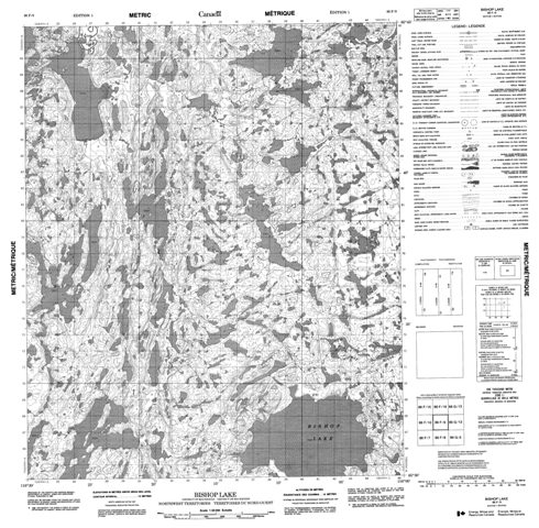 Bishop Lake Topographic Paper Map 086F09 at 1:50,000 scale