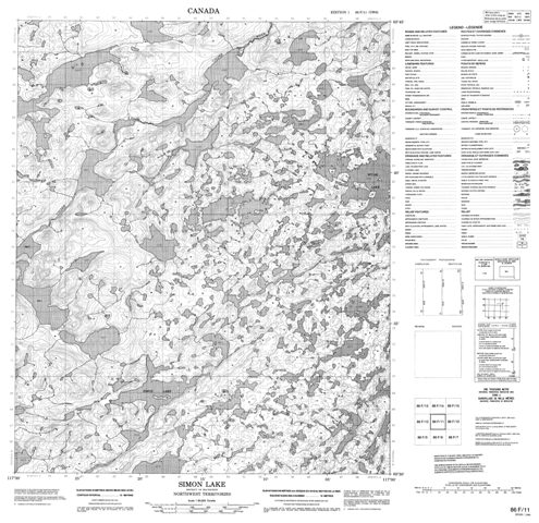 Simon Lake Topographic Paper Map 086F11 at 1:50,000 scale