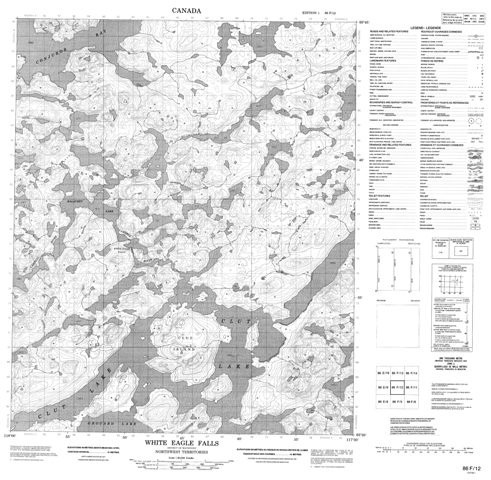 White Eagle Falls Topographic Paper Map 086F12 at 1:50,000 scale