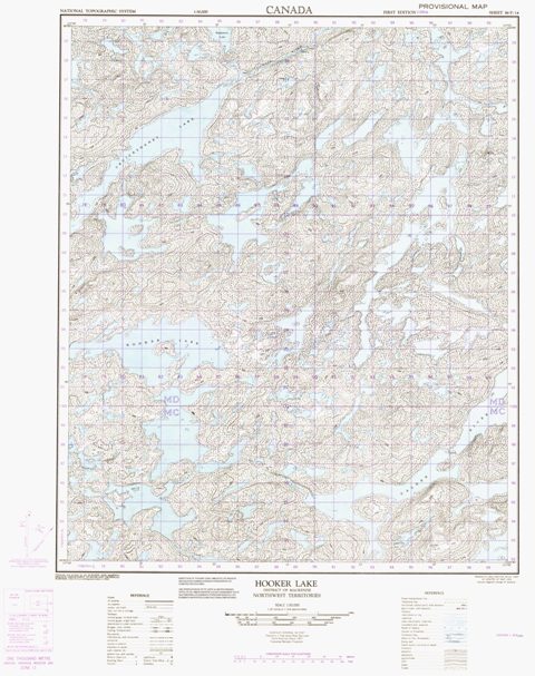 Hooker Lake Topographic Paper Map 086F14 at 1:50,000 scale