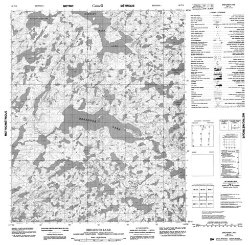 Breadner Lake Topographic Paper Map 086F15 at 1:50,000 scale