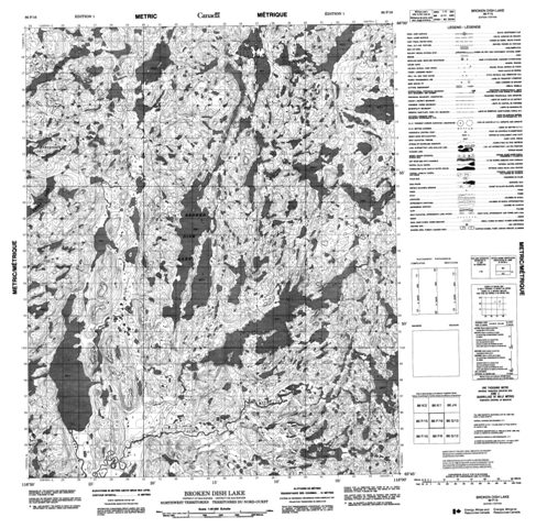 Broken Dish Lake Topographic Paper Map 086F16 at 1:50,000 scale