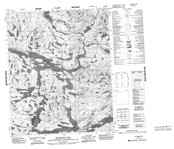 Rocknest Lake Topographic Paper Map 086G09 at 1:50,000 scale