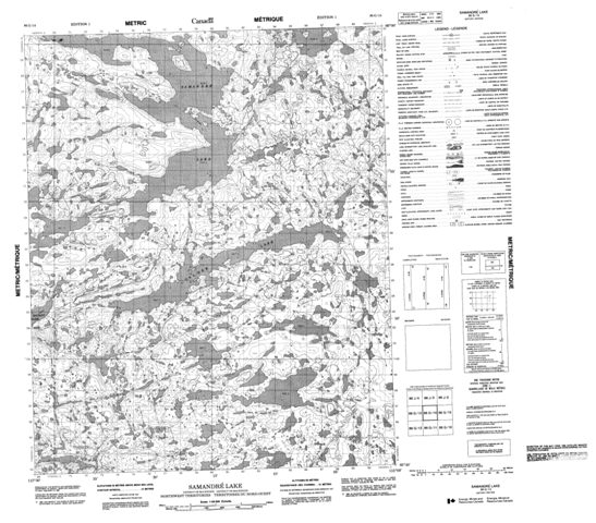 Samandre Lake Topographic Paper Map 086G14 at 1:50,000 scale