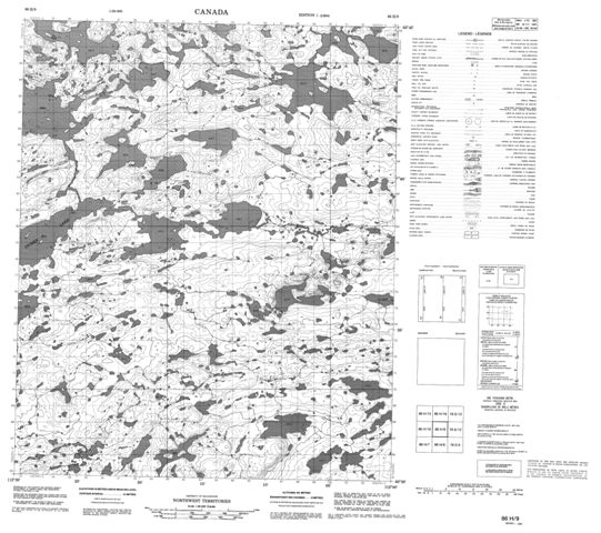 No Title Topographic Paper Map 086H09 at 1:50,000 scale