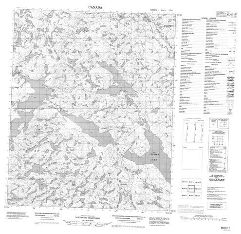 No Title Topographic Paper Map 086H11 at 1:50,000 scale