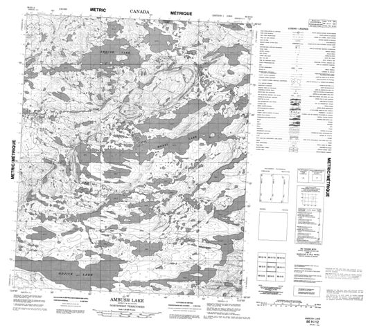 Ambush Lake Topographic Paper Map 086H12 at 1:50,000 scale