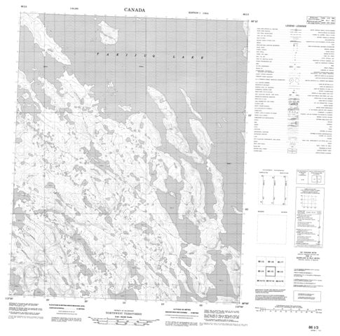 No Title Topographic Paper Map 086I03 at 1:50,000 scale