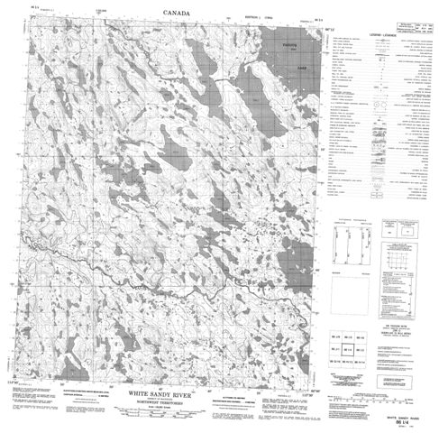 White Sandy River Topographic Paper Map 086I04 at 1:50,000 scale