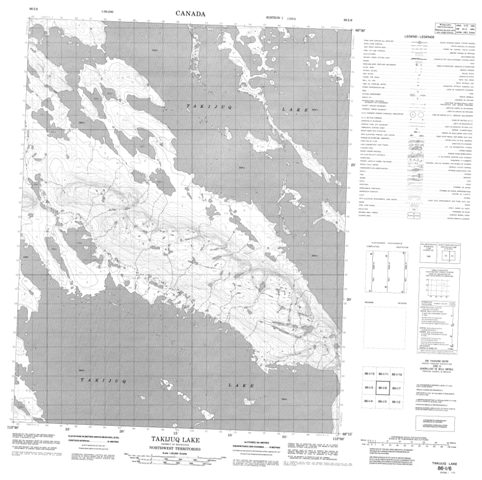 Takijuq Lake Topographic Paper Map 086I06 at 1:50,000 scale