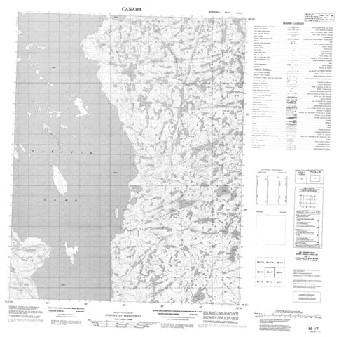 No Title Topographic Paper Map 086I07 at 1:50,000 scale