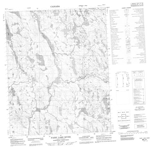 Fairy Lake River Topographic Paper Map 086J01 at 1:50,000 scale