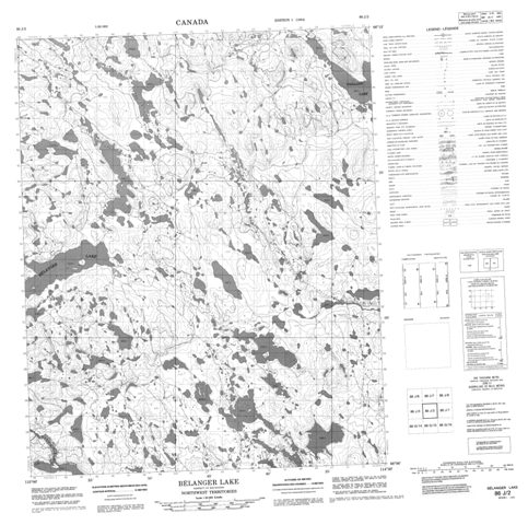 Belanger Lake Topographic Paper Map 086J02 at 1:50,000 scale