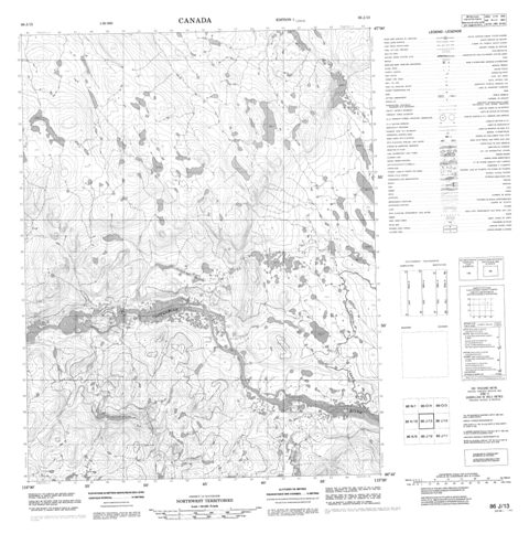 No Title Topographic Paper Map 086J13 at 1:50,000 scale