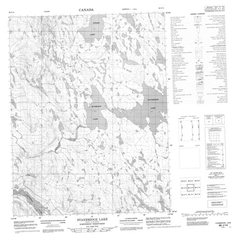 Stanbridge Lake Topographic Paper Map 086J14 at 1:50,000 scale