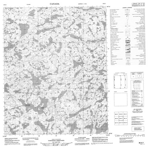 No Title Topographic Paper Map 086K01 at 1:50,000 scale