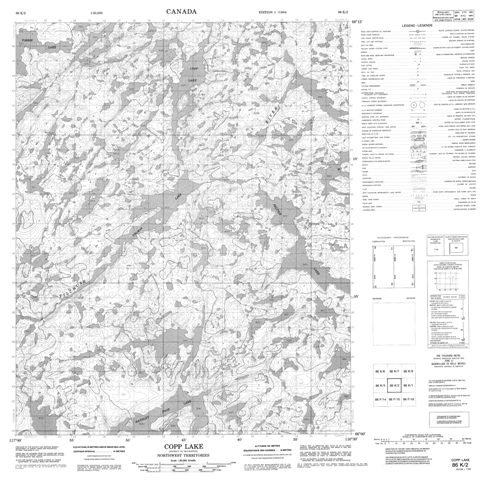 Copp Lake Topographic Paper Map 086K02 at 1:50,000 scale
