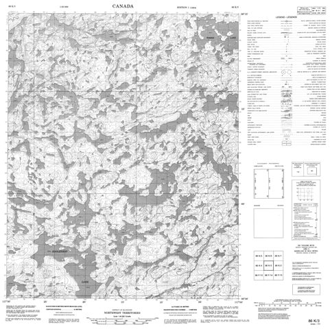 No Title Topographic Paper Map 086K03 at 1:50,000 scale