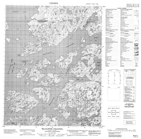 Macalpine Channel Topographic Paper Map 086K05 at 1:50,000 scale