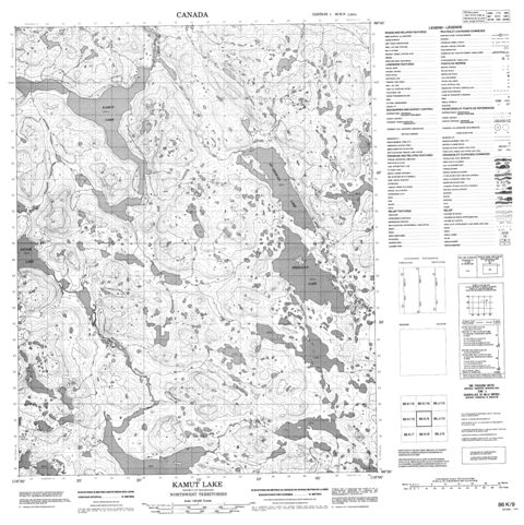 Kamut Lake Topographic Paper Map 086K09 at 1:50,000 scale