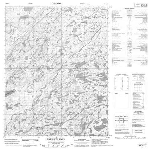 Harrison River Topographic Paper Map 086K11 at 1:50,000 scale