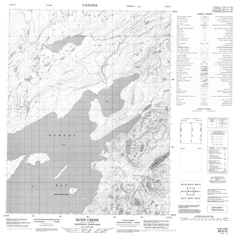 Bunn Creek Topographic Paper Map 086K12 at 1:50,000 scale