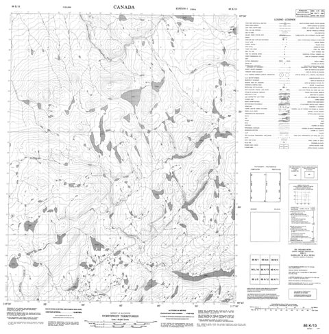 No Title Topographic Paper Map 086K13 at 1:50,000 scale