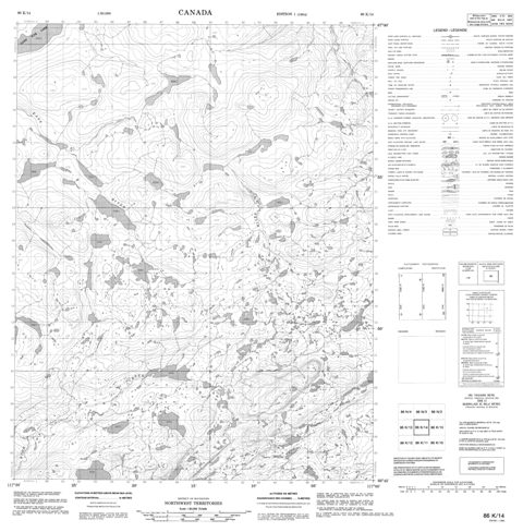 No Title Topographic Paper Map 086K14 at 1:50,000 scale