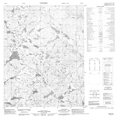 No Title Topographic Paper Map 086K15 at 1:50,000 scale